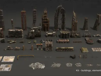  Dystopia Kit by 3DmKits Ruined City 