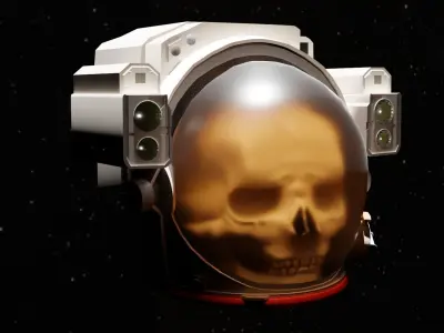 Animated Skull Space Helmet 3D model