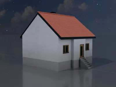 Modern single-family house version 1 R Low-poly 3D model