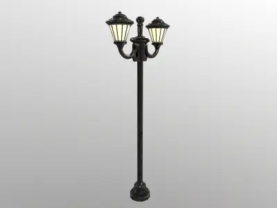 Victorian Street Lamp Low-poly 3D model