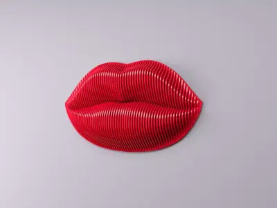 Parametric Lips Wall Decor 2 3D model 3D model