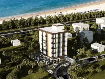 BAR-MONTENEGRO-2020 hotel building at night 3D model