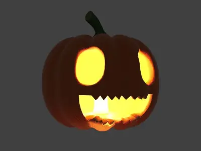 Halloween Pumpkin Lantern Low-poly 3D model