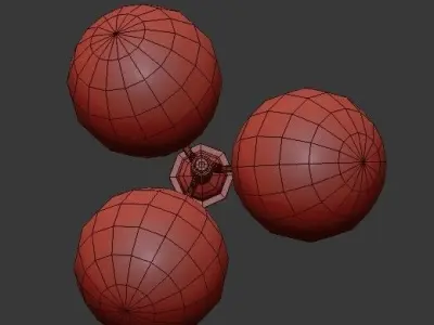 Untitled three spheres hanging from light fixture 3D model