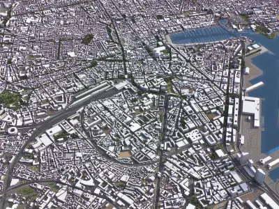 Marseille - 3D City Model Low-poly 3D model