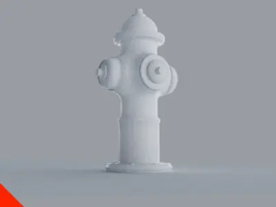 Hydrant LowPoly orange fire Low-poly 3D model
