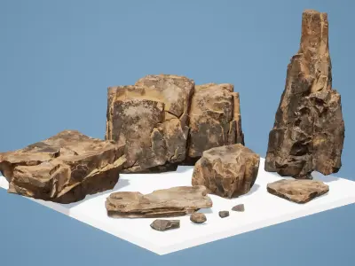 Rocks Pack Low-poly 3D model purchase