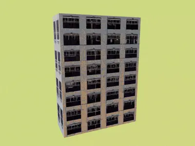 Retro Building  Low-poly 3D model
