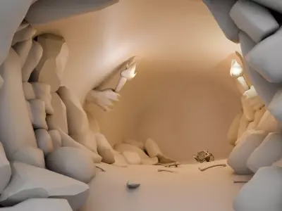 Ancient Cave CGI Low-poly 3D model
