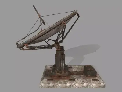 satalite old satellite dish Low-poly 3D model