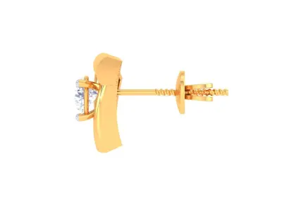 Solitaire Super Light Weight Stud Earring 3D print model