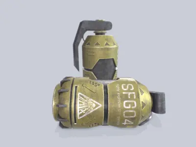 Scifi grenade Low-poly 3D model