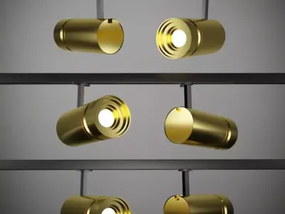 lamp model gold led track lights 3D model