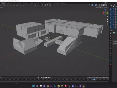 Lobby or level and or background stage Free 3D model