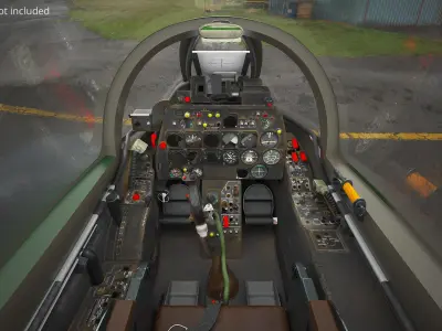  Single Seat Jet Fighter Camouflage Green with Interior 