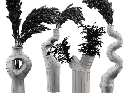 Decorative set with Bouquet 3D model