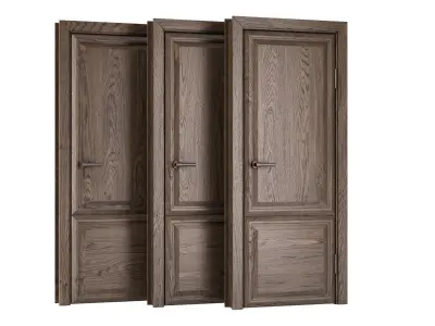 Wooden Door Set V7  3D model