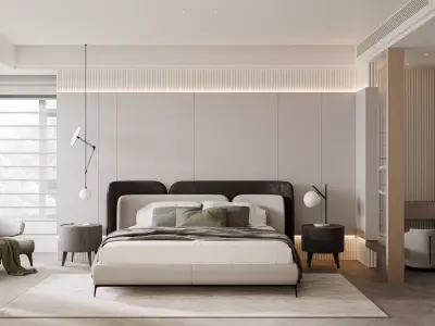 Modern bedroom 3D model 33