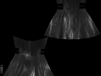 Leather Bustier Dress Low-poly 3D model