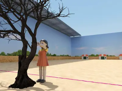 Squid Game 123 doll game scene 3D model