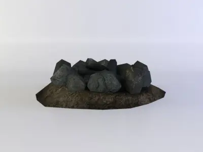 Fire pit Low-poly 3D model