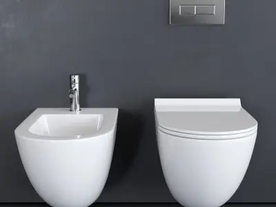 GALASSIA Dream Wall-Hung WC art 7312 art 7313 Low-poly 3D model