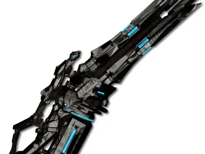 Plasma Laser Cannon Low-poly 3D model