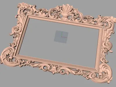 Door flower 3D relief STL Model for CNC woodworking carving E293 3D model