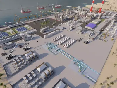 Petrochemical-Complex and Oil Gas Rig-Refinery power plant 3D model