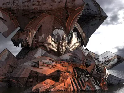 Sci-Fi Egyptian Maze Ships 3D model