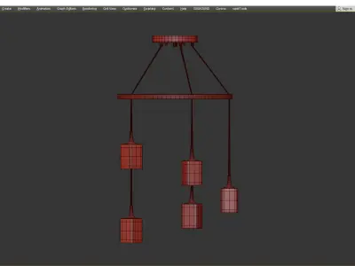 Chelsea Chandelier Opal Square Glass Low-poly 3D model