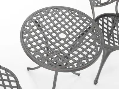 3 Piece Patio Cast Aluminium Bistro Set 3D model