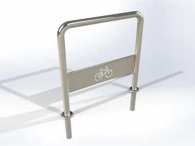 Stainless steel parking rack for bike and bicycles 3D model