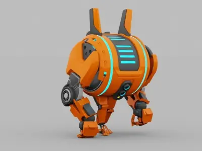 toon robot rigged animated character 3D model