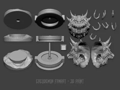CacoDemon 3D Print model monster head 3D print model