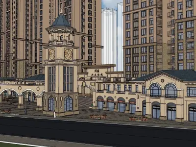 ancient archiecture highrise 3D model