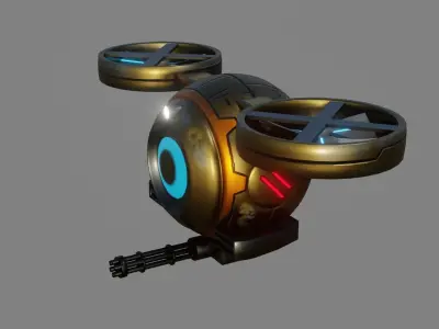 Sci-Fi Drone - Low Poly - Game Ready - PBR Low-poly 3D model from CGTrader