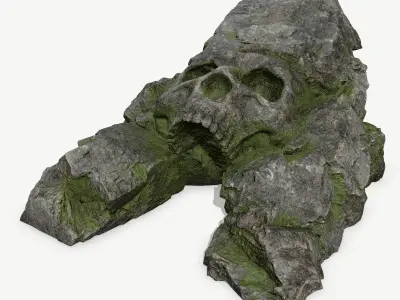 Skull Cave Low-poly 3D model 7