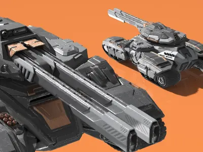  Futuristic Armored Tank Vehicle 