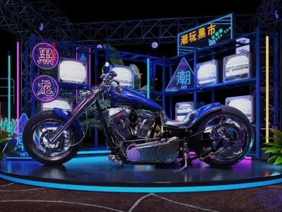 Cyberpunk stage 3D model