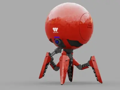 OCTOPUS DROID  rigged  3D model