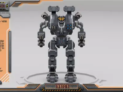 Titan BattleMech Low-poly 3D model