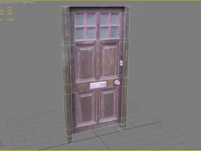 Door 17 Wooden Low-poly 3D model