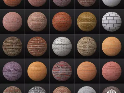 25 PBR Brick Textures 02 Texture