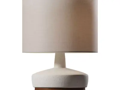 Wood  Ceramic Table Lamp 3D model