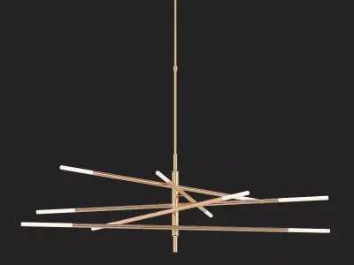 Rousseau modern pendant light in brass 3D model