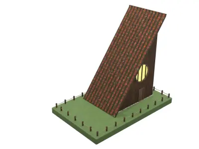 Wooden House 3d Model Low-poly 3D model