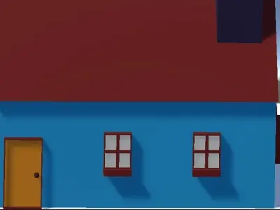 LowPolyHouse house with roof Low-poly 3D model