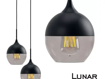Lunar Light Round Pendant Low-poly 3D model