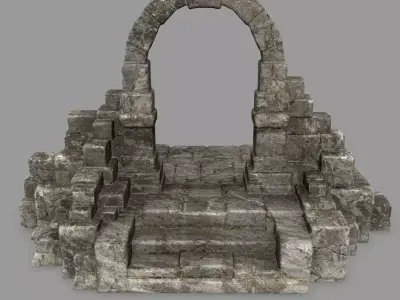 gate 1 stone arch Low-poly 3D model